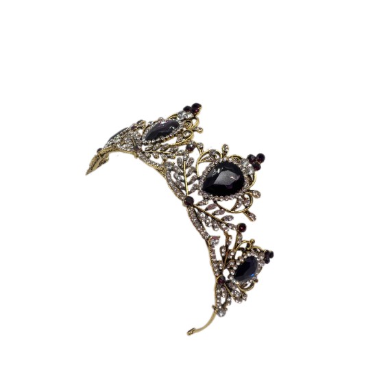 Purple Crown Retro Alloy Rhinestone Headband High-Grade Crown