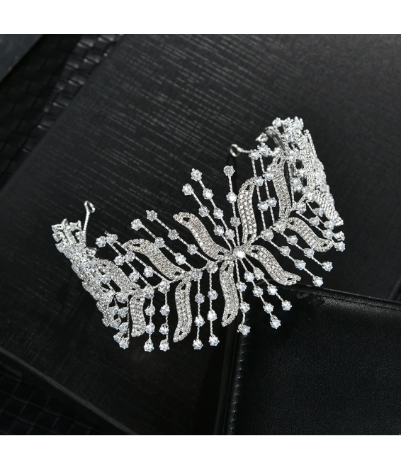 Alloy Headdress Simple And Fashionable All-match Leaf Rhinestone Non-Slip Headband