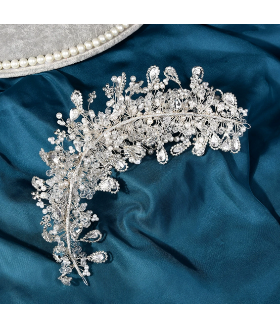 Bridal Crown Hair Accessories Luxury Beauty Handmade Rhinestone Pearl Headband