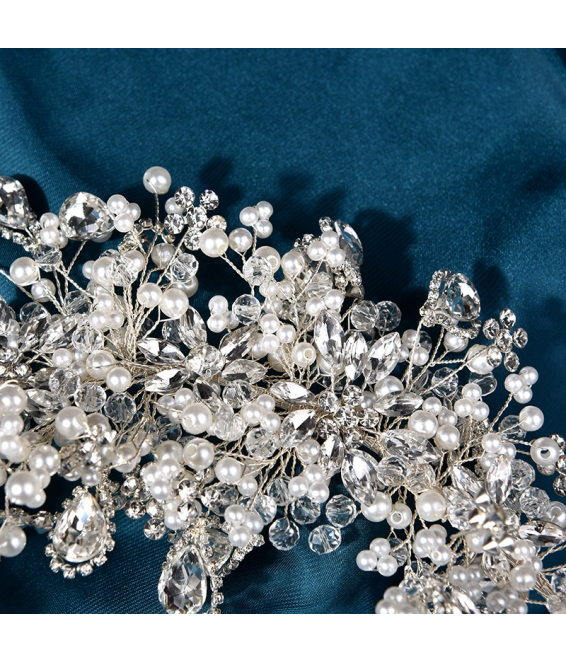 Bridal Crown Hair Accessories Luxury Beauty Handmade Rhinestone Pearl Headband