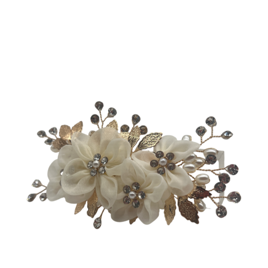 Sweet Mesh Hair Comb Headband Accessories Simulation Fabric Flower Headdress