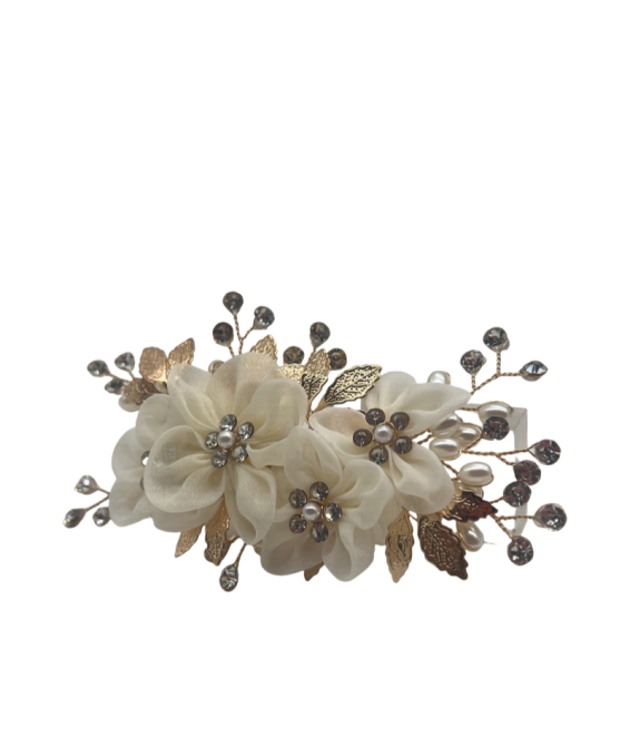 Sweet Mesh Hair Comb Headband Accessories Simulation Fabric Flower Headdress