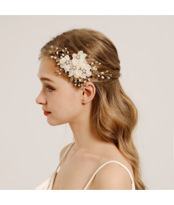 Sweet Mesh Hair Comb Headband Accessories Simulation Fabric Flower Headdress