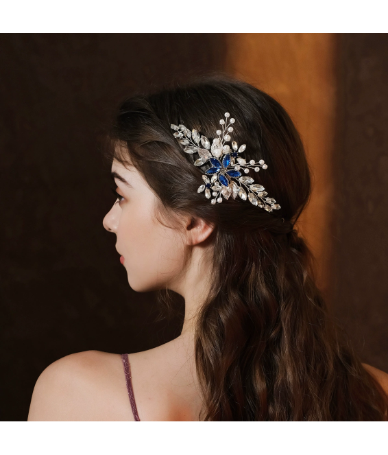 Sapphire Hair Comb Handmade Hair Ornaments Fashionable Hair Comb