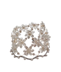 Pearl Pressed Hairband Sweet Flower Headdress Handmade Beaded Hairband