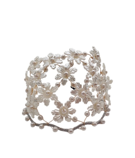 Pearl Pressed Hairband Sweet Flower Headdress Handmade Beaded Hairband