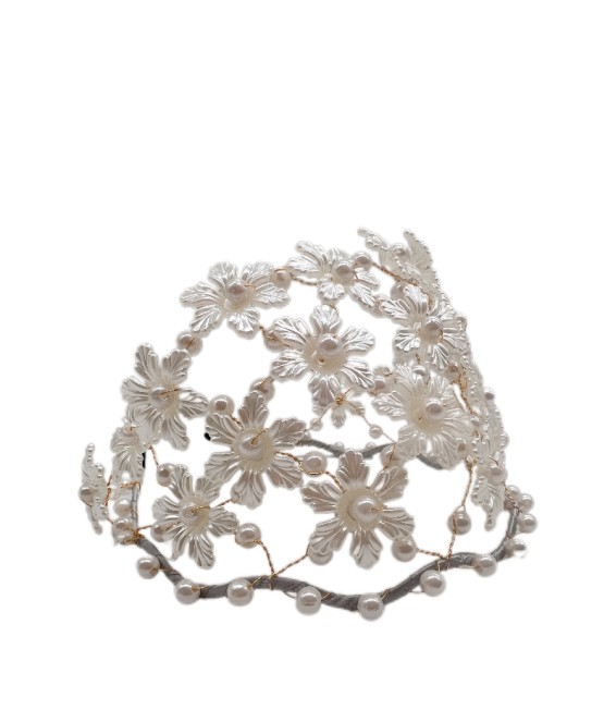Pearl Pressed Hairband Sweet Flower Headdress Handmade Beaded Hairband