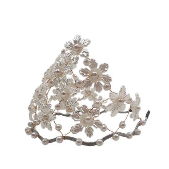 Pearl Pressed Hairband Sweet Flower Headdress Handmade Beaded Hairband