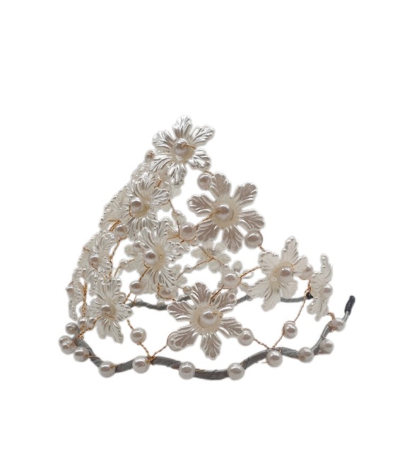 Pearl Pressed Hairband Sweet Flower Headdress Handmade Beaded Hairband