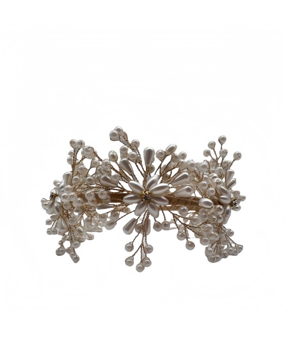 Pearl Pressed Hairband Sweet Flower Headdress Handmade Beaded Hairband