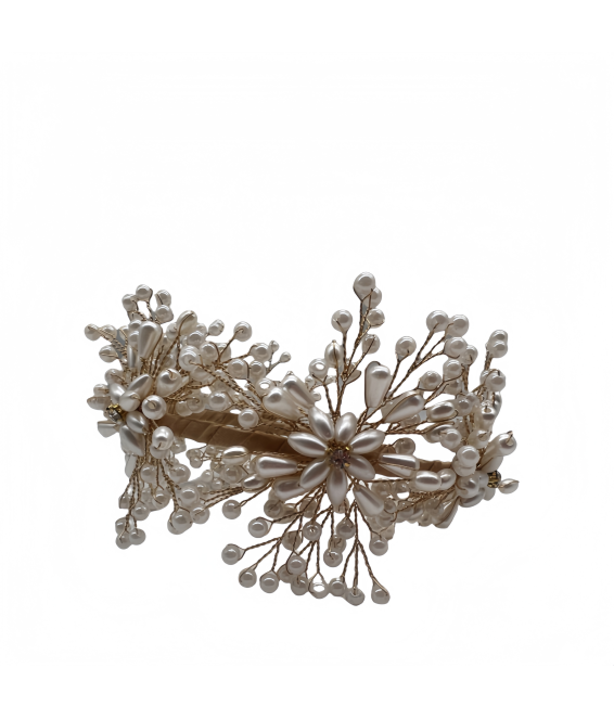 Pearl Pressed Hairband Sweet Flower Headdress Handmade Beaded Hairband