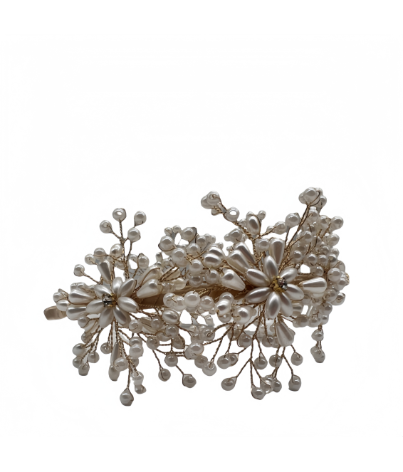 Pearl Pressed Hairband Sweet Flower Headdress Handmade Beaded Hairband