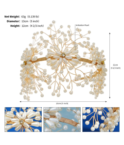 Pearl Pressed Hairband Sweet Flower Headdress Handmade Beaded Hairband