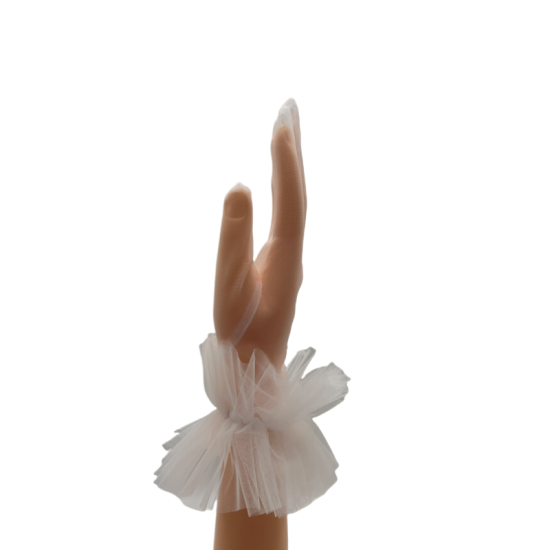 Ruffled Wedding Gloves Super Fairy White Short Gloves