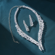 Super Flash Earring Necklace Set High-End Clavicle Chain Two-Piece Set