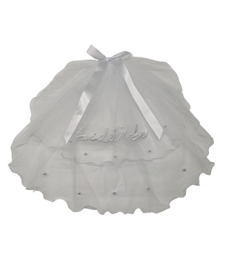 2 Tiers Pearl Hair Bow Veil Bride Wedding Veil Soft Tulle Bridal Veils With Comb