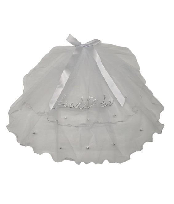 2 Tiers Pearl Hair Bow Veil Bride Wedding Veil Soft Tulle Bridal Veils With Comb