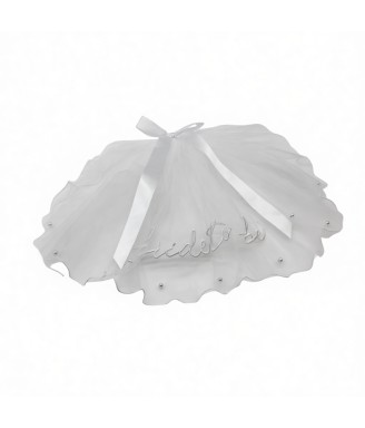 2 Tiers Pearl Hair Bow Veil Bride Wedding Veil Soft Tulle Bridal Veils With Comb