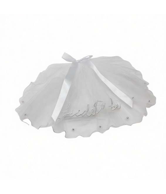 2 Tiers Pearl Hair Bow Veil Bride Wedding Veil Soft Tulle Bridal Veils With Comb
