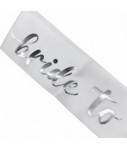 White Bride To Be Sash For Bridal Shower Bachelorette Party Wedding Engagement Party