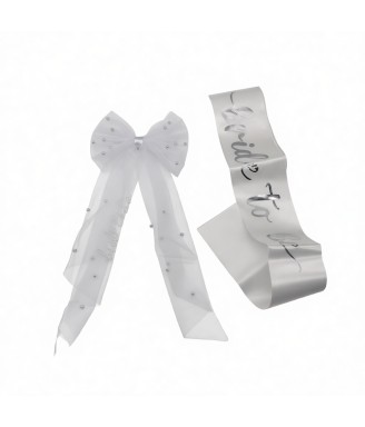 2 Pcs Bride To Be Sash And Veil For Bachelorette Party Decorations