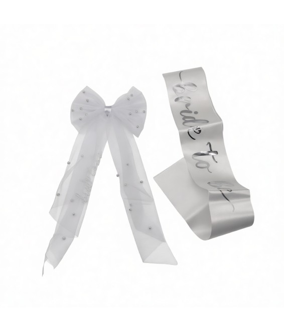 2 Pcs Bride To Be Sash And Veil For Bachelorette Party Decorations