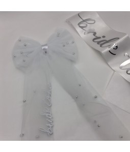 2 Pcs Bride To Be Sash And Veil For Bachelorette Party Decorations