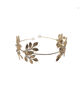 Gold Leaf Pear Wedding Headband,Metal Bridal Headband