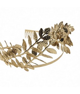 Gold Leaf Wedding Headband,Metal Bridal Headband