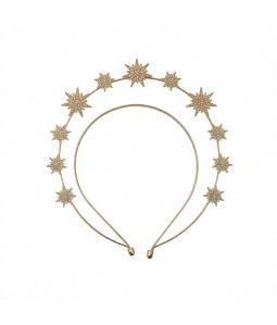 Double Layer Hexagram Wedding Headband,Metal Bridal Headband