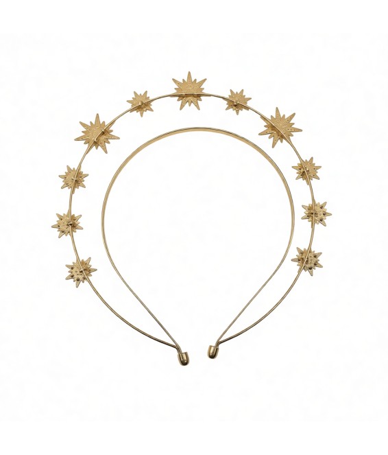 Double Layer Hexagram Wedding Headband,Metal Bridal Headband