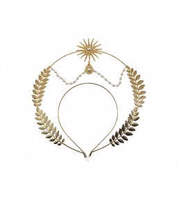 Double Layer Leaf Boho Wedding Headband,Metal Bridal Headband