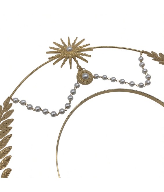 Double Layer Leaf Boho Wedding Headband,Metal Bridal Headband