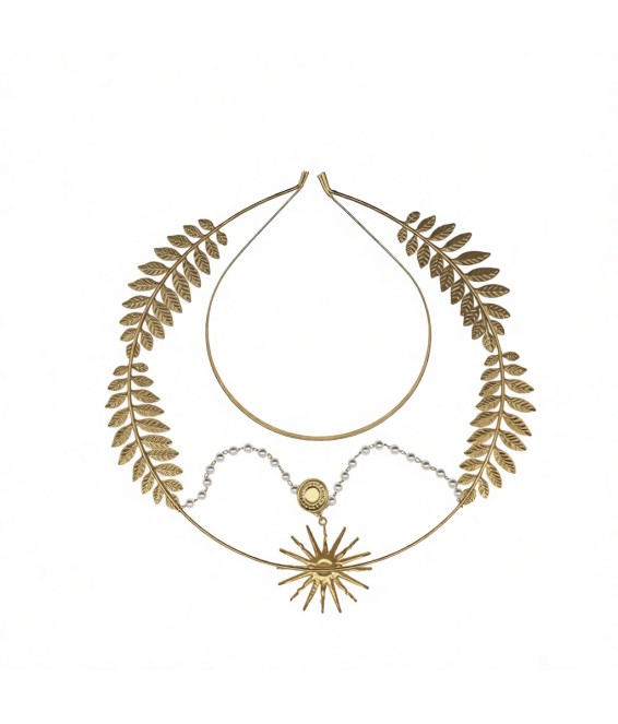 Double Layer Leaf Boho Wedding Headband,Metal Bridal Headband