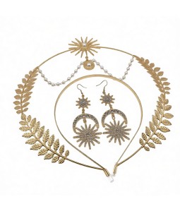 2 Pcs Boho Headband and Dangle Earrings For Wedding