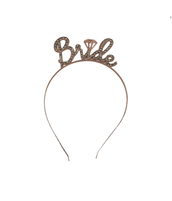 Rose Gold Bride Headband For Bachelorette Party Decorations