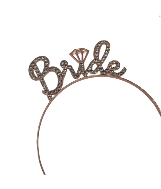 Rose Gold Bride Headband For Bachelorette Party Decorations